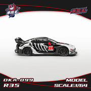 Nissan GT-R R35 LBWK Widebody, Skeleton Dinosaur Livery (DKA-099) Chance of Chase, 1:64 Scale — image 3