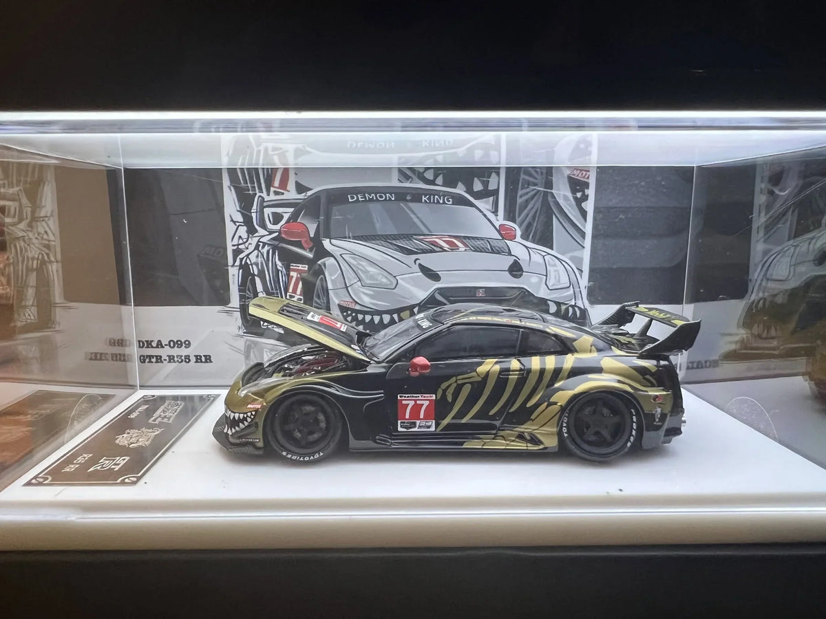 Nissan GT-R R35 LBWK Widebody, Skeleton Dinosaur Livery (DKA-099) Chance of Chase, 1:64 Scale — image 6