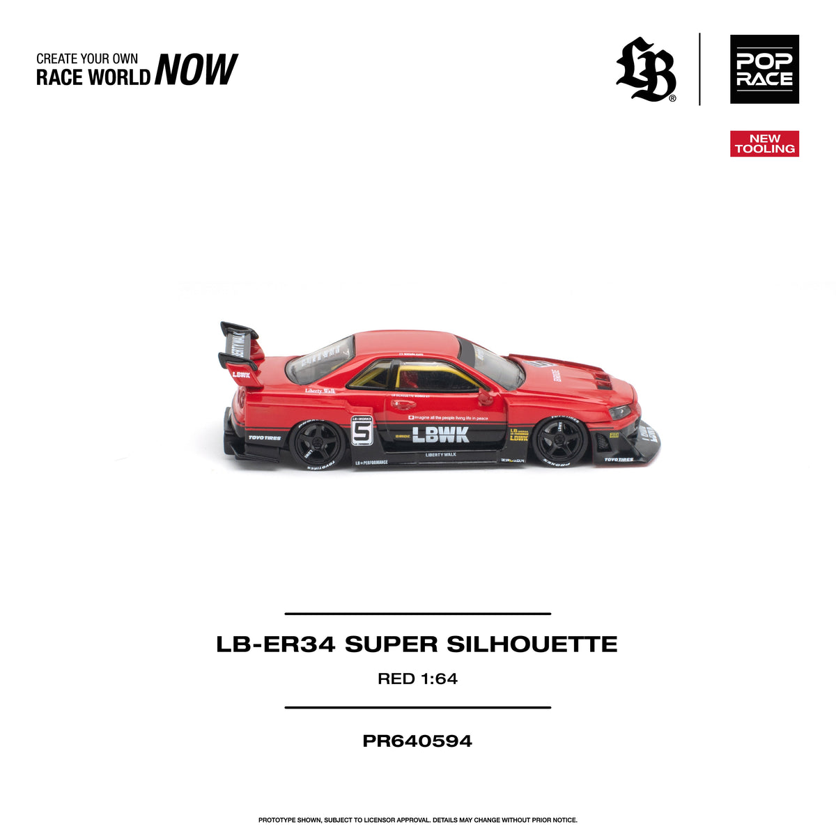 *PRE-ORDER* Liberty Walk - ER34 Super Silhouette, 1:64 Scale (Red) — image 5