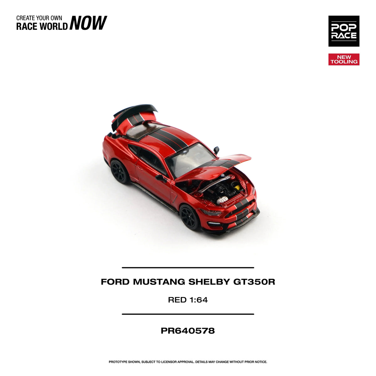 *PRE-ORDER* Ford Mustang Shelby GT350R Race, 1:64 Scale (Red) — image 3