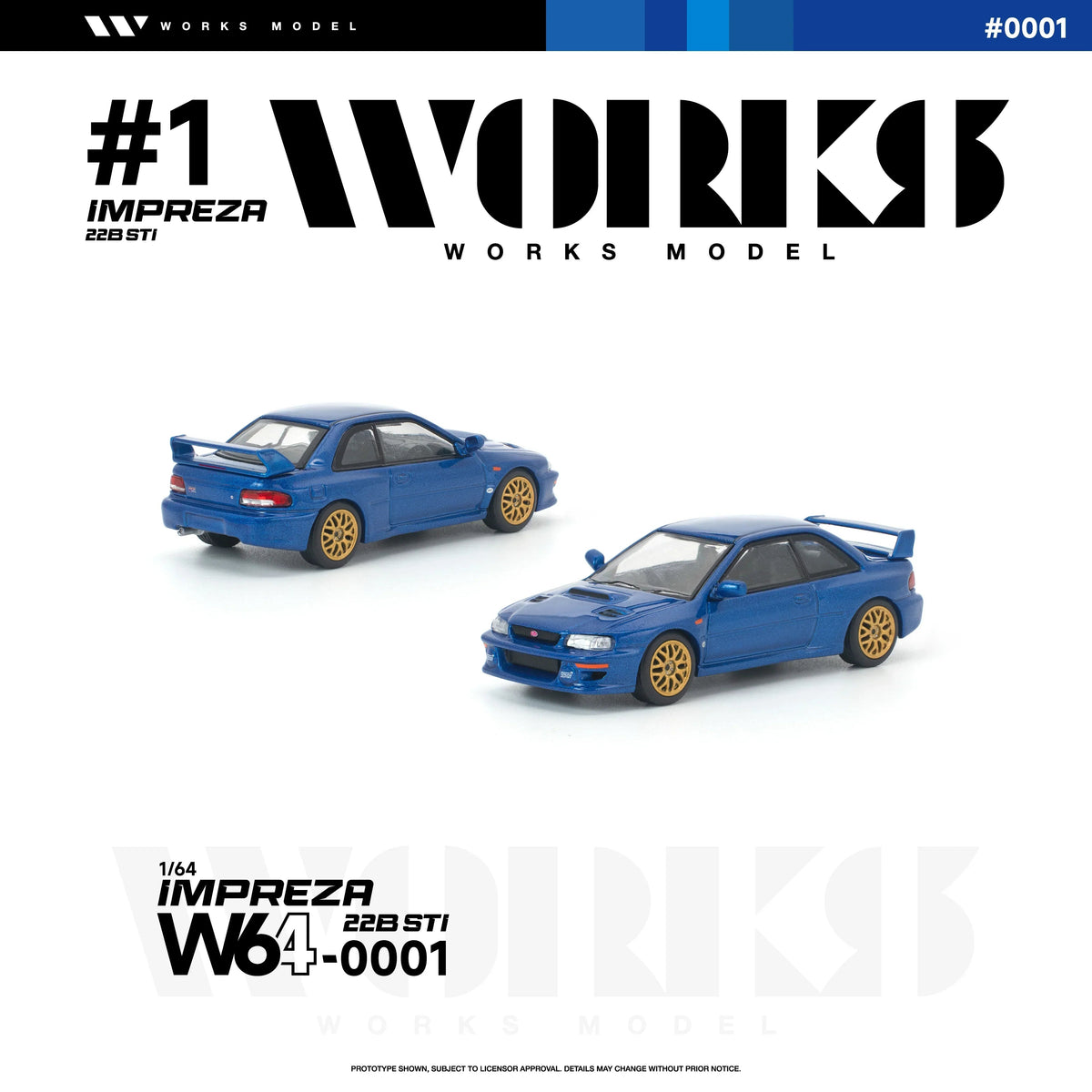 *PRE-ORDER* Subaru Impreza 22B STI, 1:64 Scale (Blue) — image 6