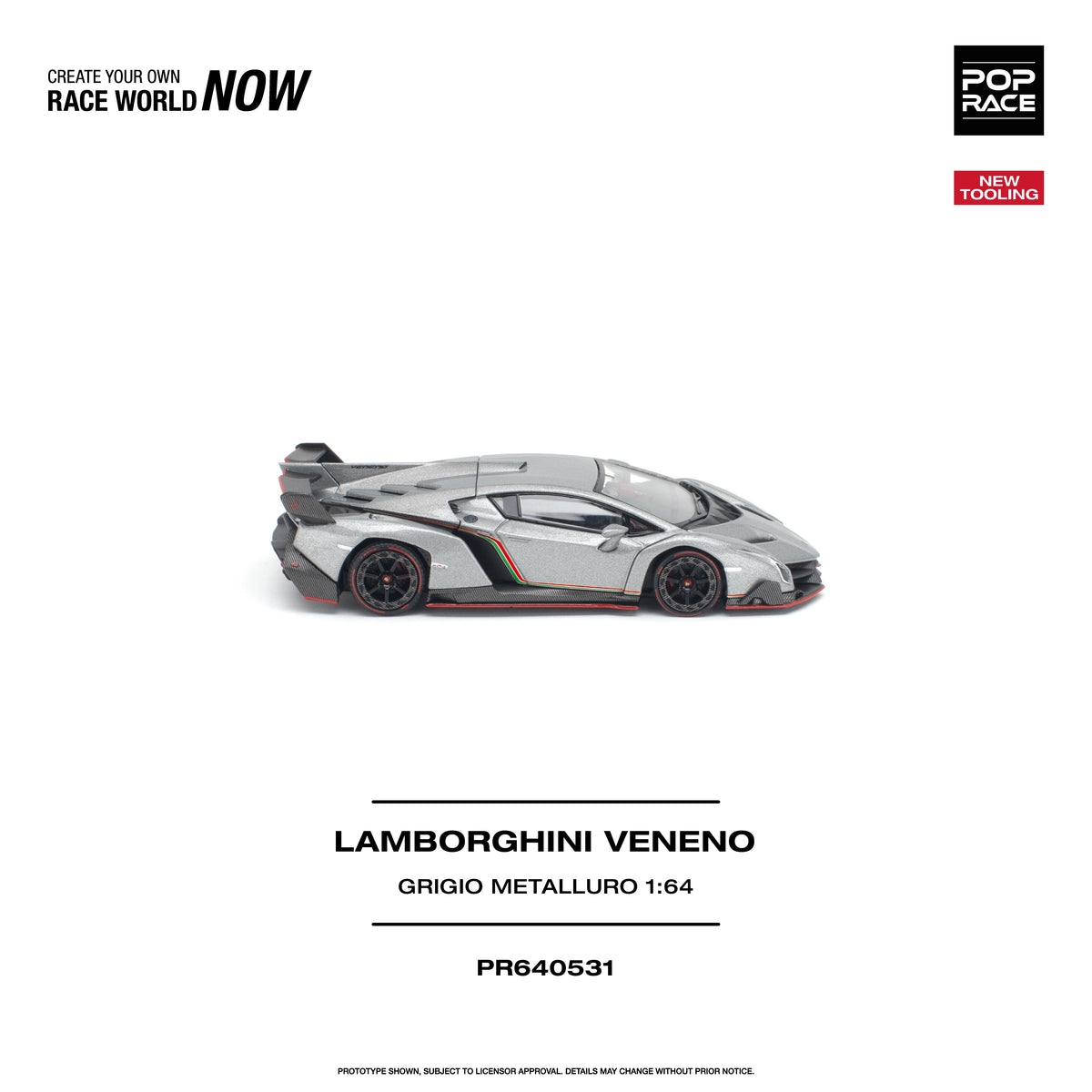 *PRE-ORDER* Lamborghini Veneno Grigio Metalluro, 1:64 Scale — image 4