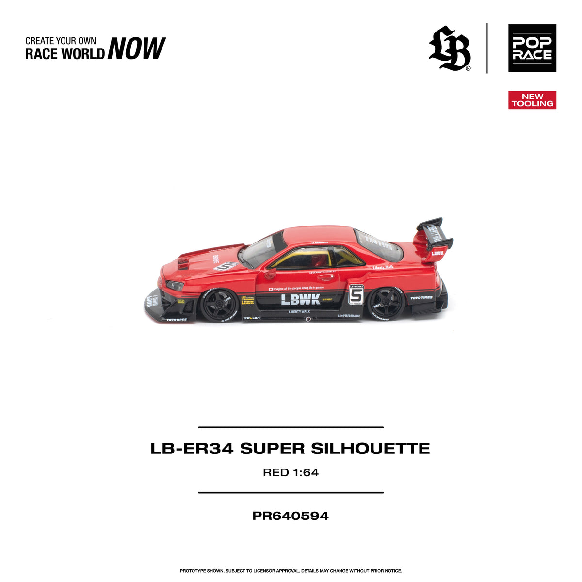 *PRE-ORDER* Liberty Walk - ER34 Super Silhouette, 1:64 Scale (Red) — image 3