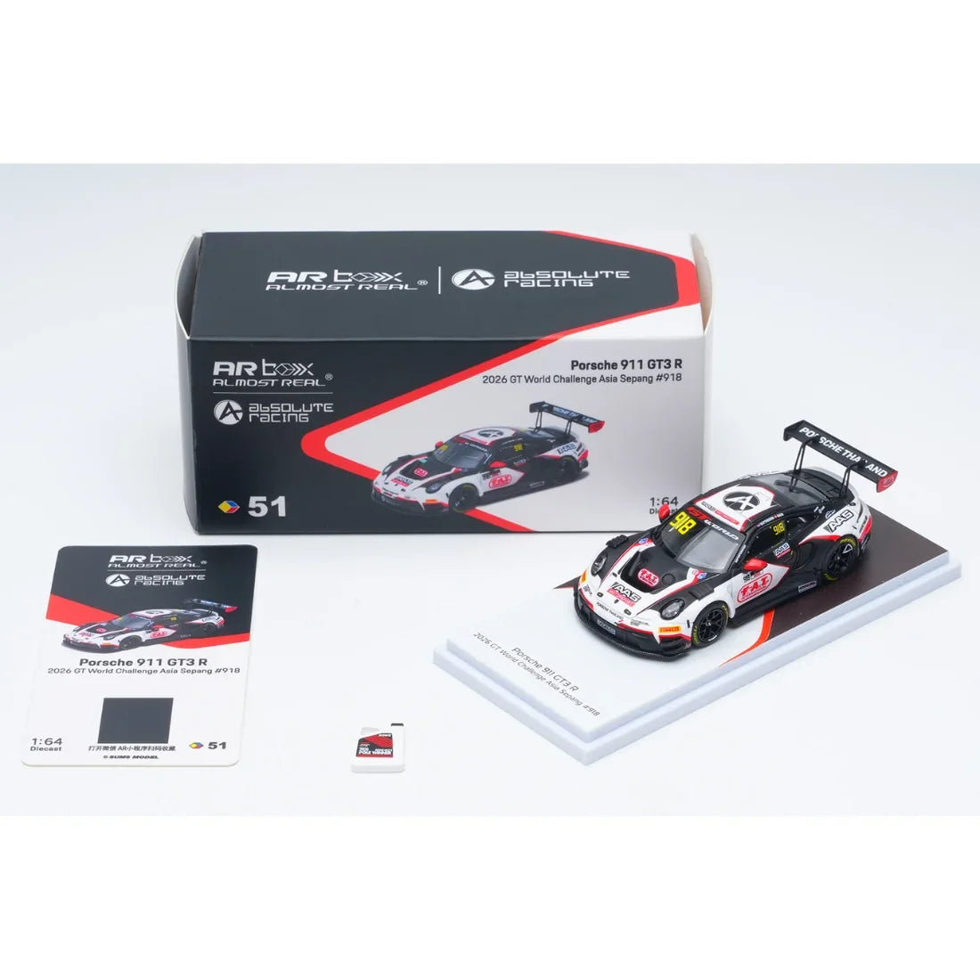 *PRE-ORDER* Porsche diecast 911 GT3 R – GT World Challenge Asia Sepang #918 2026 , 1:64 Scale — image 6