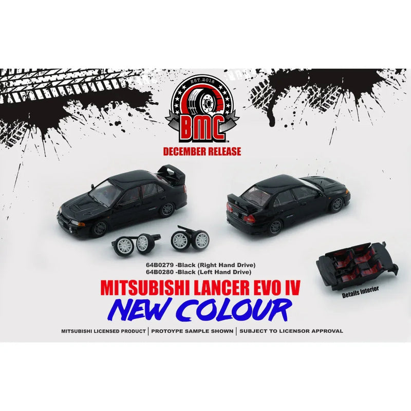 Mitsubishi Lancer EVO IV, 1:64 Scale (Black) — image 1