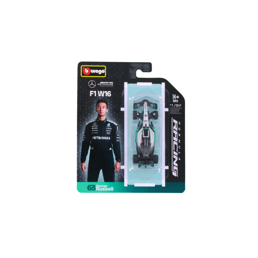 F1 W16 Mercedes-AMG PETRONAS Formula One Team #63 (George Russell), 1:64 Scale — image 1