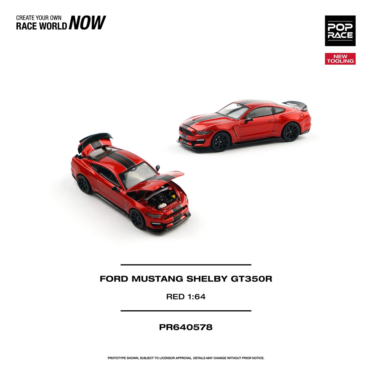 *PRE-ORDER* Ford Mustang Shelby GT350R Race, 1:64 Scale (Red) — image 5