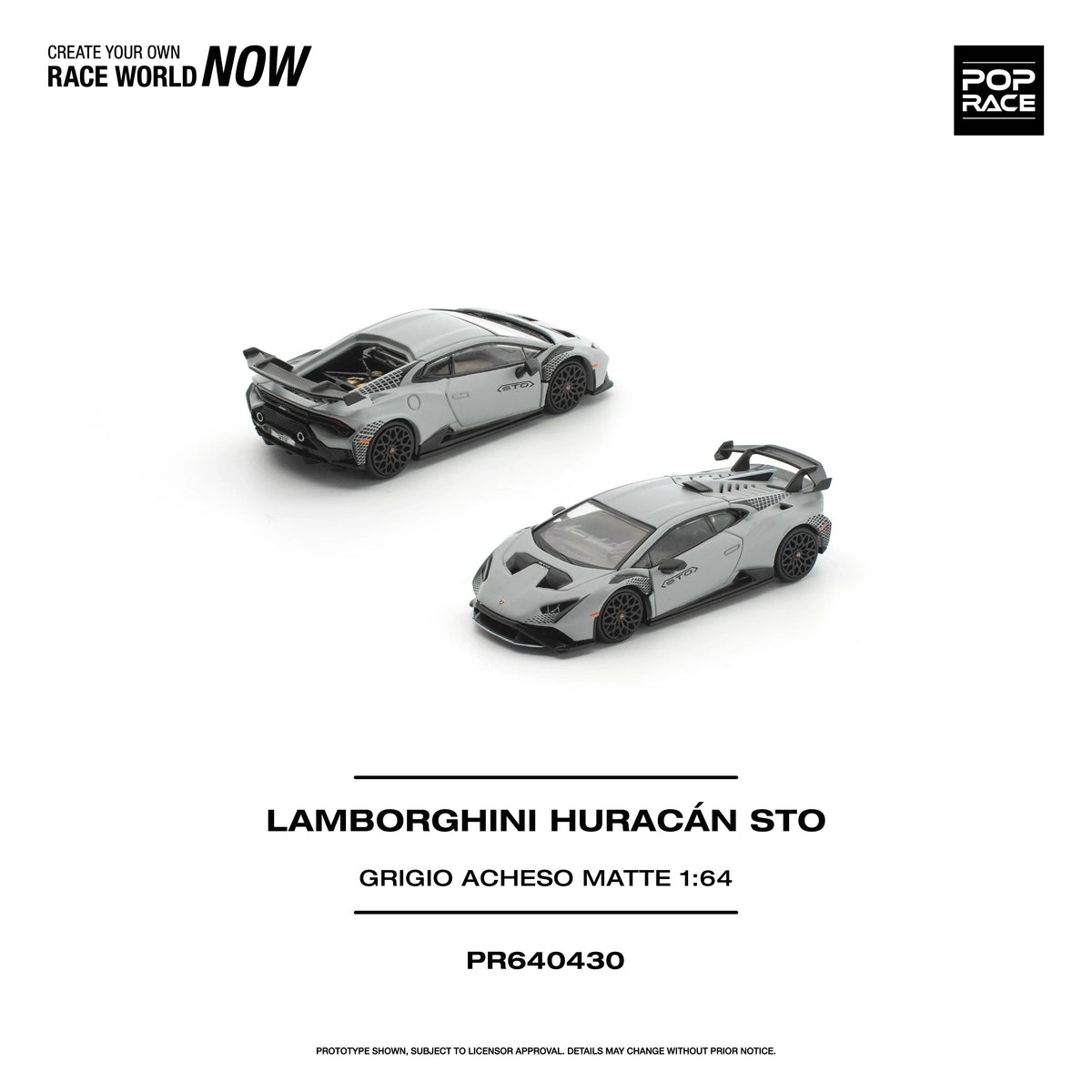 *PRE-ORDER* Lamborghini Huracan STO Grigio Acheso, 1:64 Scale (Matte) — image 2