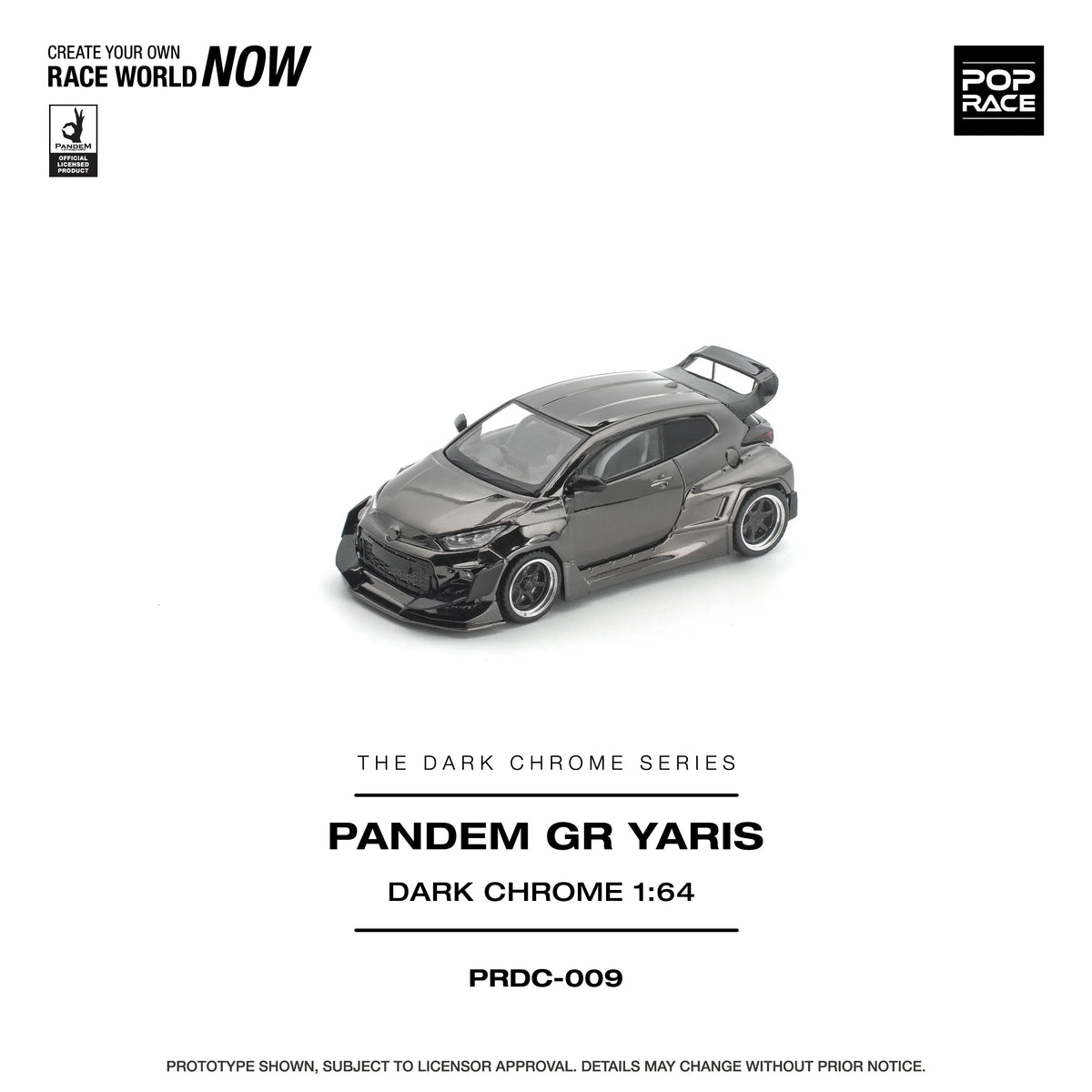 *PRE-ORDER* Pandem GR Yaris, 1:64 Scale (Dark Chrome) — image 1