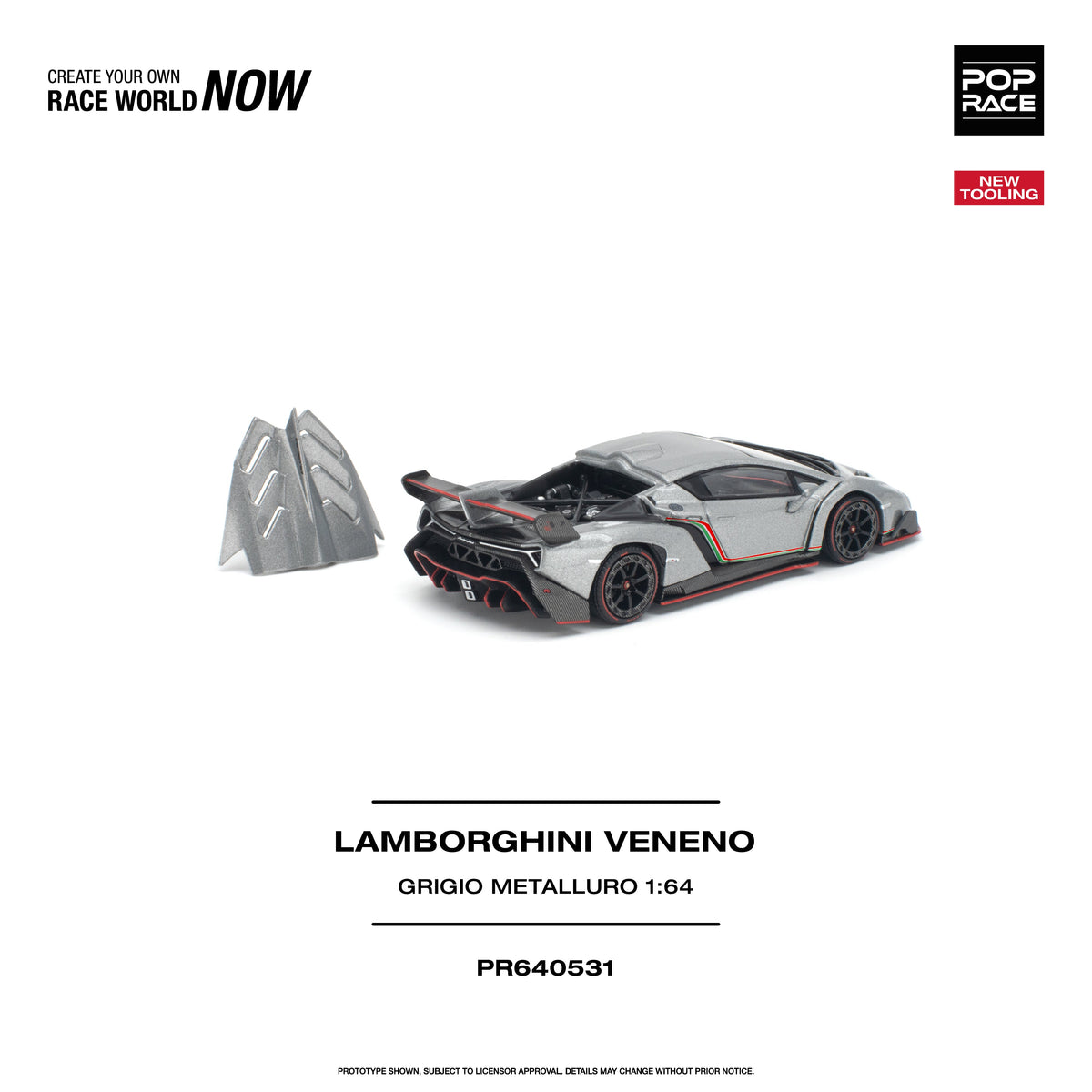 *PRE-ORDER* Lamborghini Veneno Grigio Metalluro, 1:64 Scale — image 5