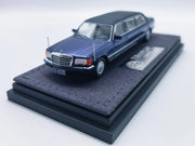 *HEC 2026* Mercedes S-Class W126 44" Limosine Trasco 1000SEL, 1:64 Scale (Blue) — image 1