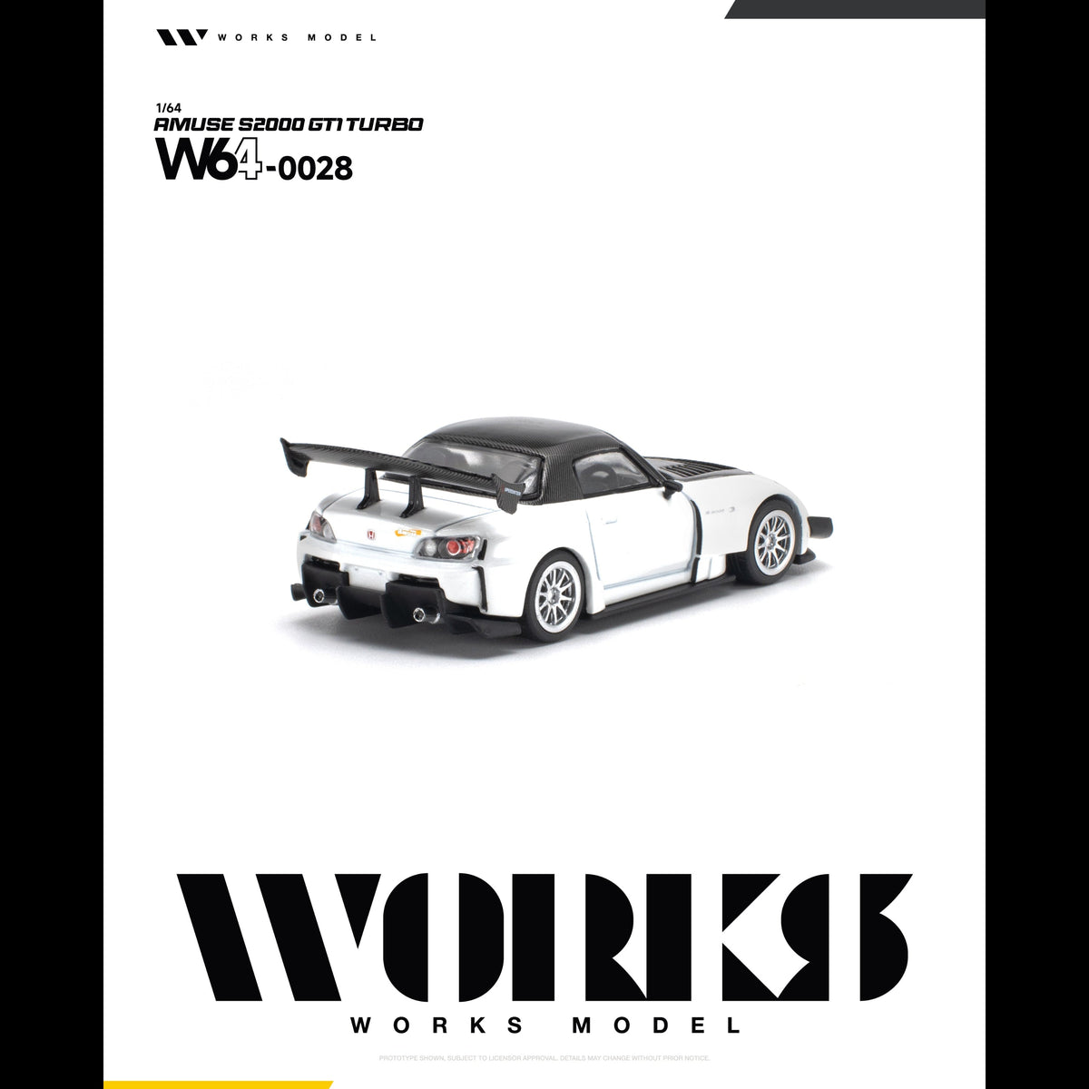 *PRE-ORDER* AMUSE S2000 GT1 TURBO, 1:64 Scale (WHITE) — image 2