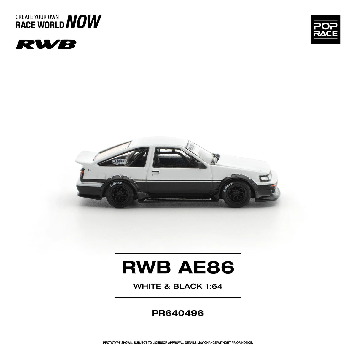 *PRE-ORDER* RWB AE86, 1:64 Scale (White Black) — image 5