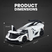 Koenigsegg Jesko Pullback Toy Car - Light, Sound with Openable Doors, 1:32 Scale (White) — image 4