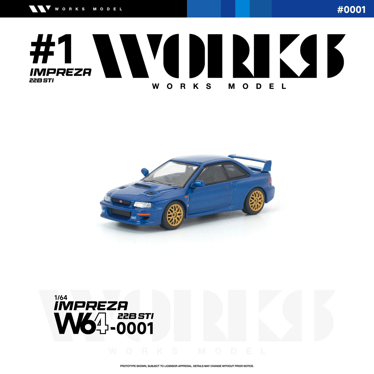 *PRE-ORDER* Subaru Impreza 22B STI, 1:64 Scale (Blue) — image 1