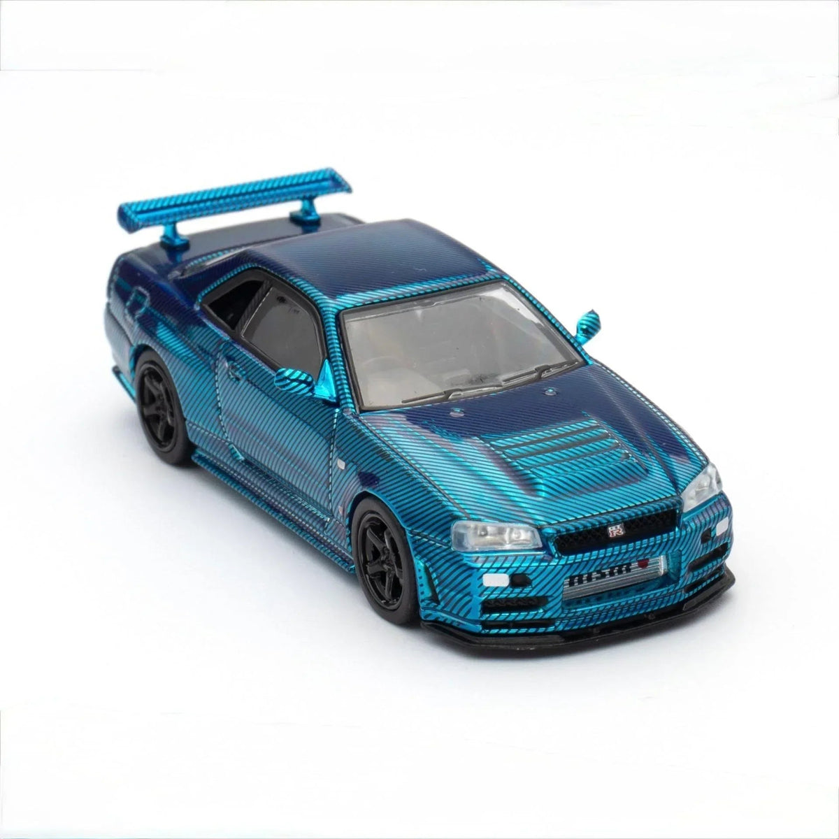 Skyline GT-R R34 CLDC Magazine Edition,1:64 Scale (Chrome Blue) — image 4