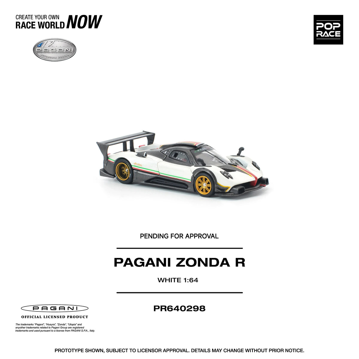 *PRE-ORDER* Pagani Zonda R, 1:64 Scale (White) — image 5