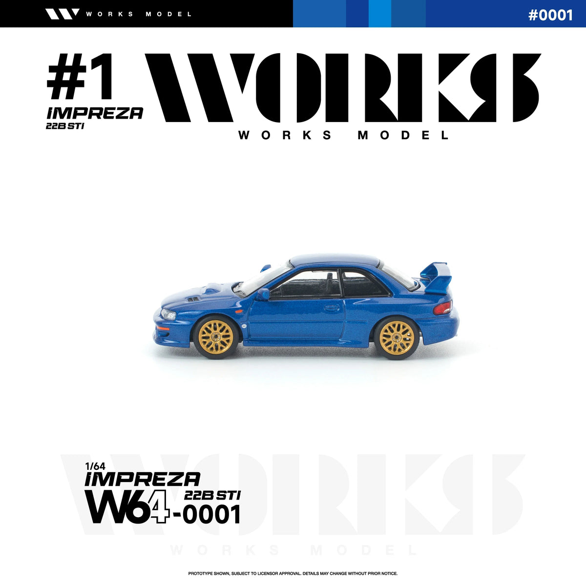 *PRE-ORDER* Subaru Impreza 22B STI, 1:64 Scale (Blue) — image 2