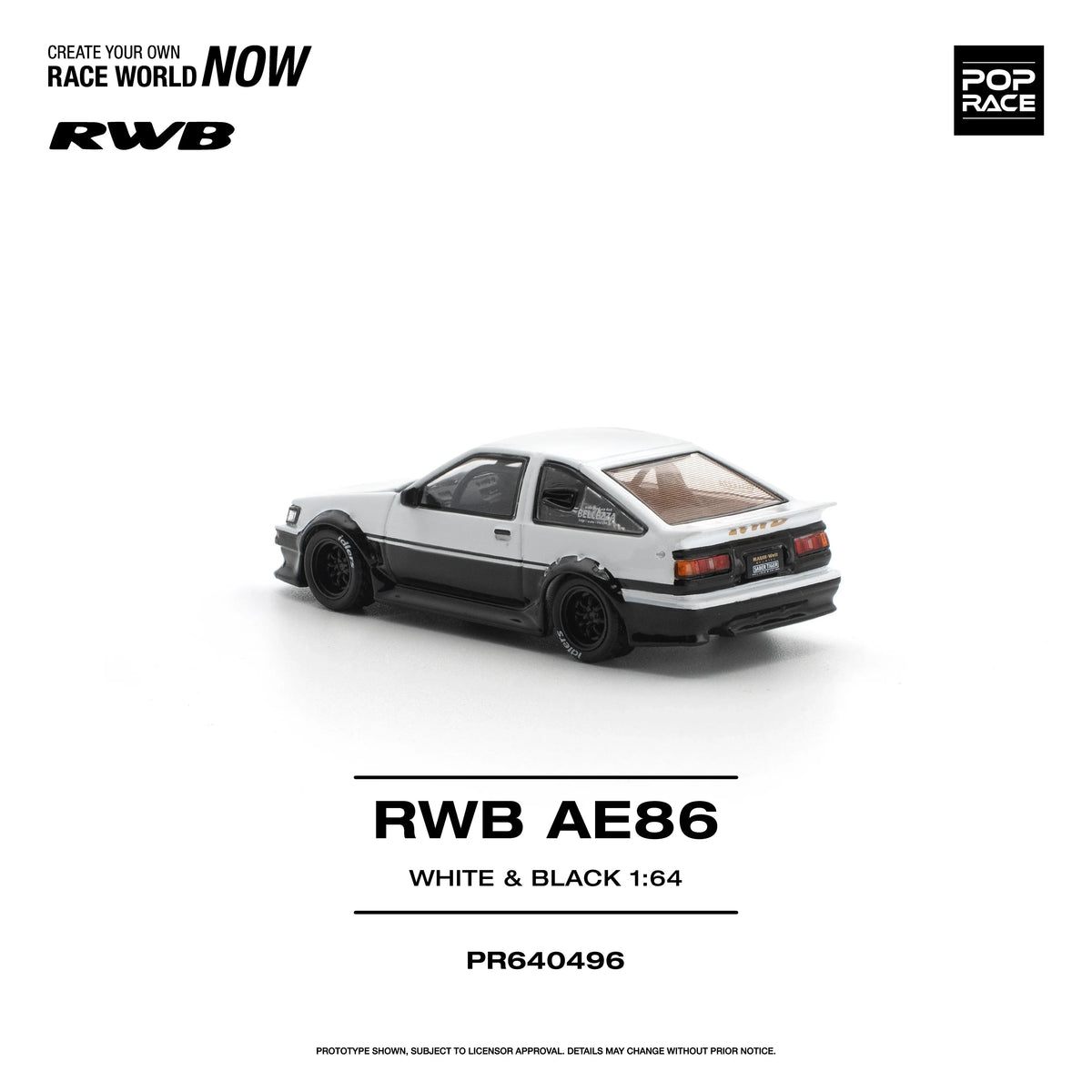 *PRE-ORDER* RWB AE86, 1:64 Scale (White Black) — image 3