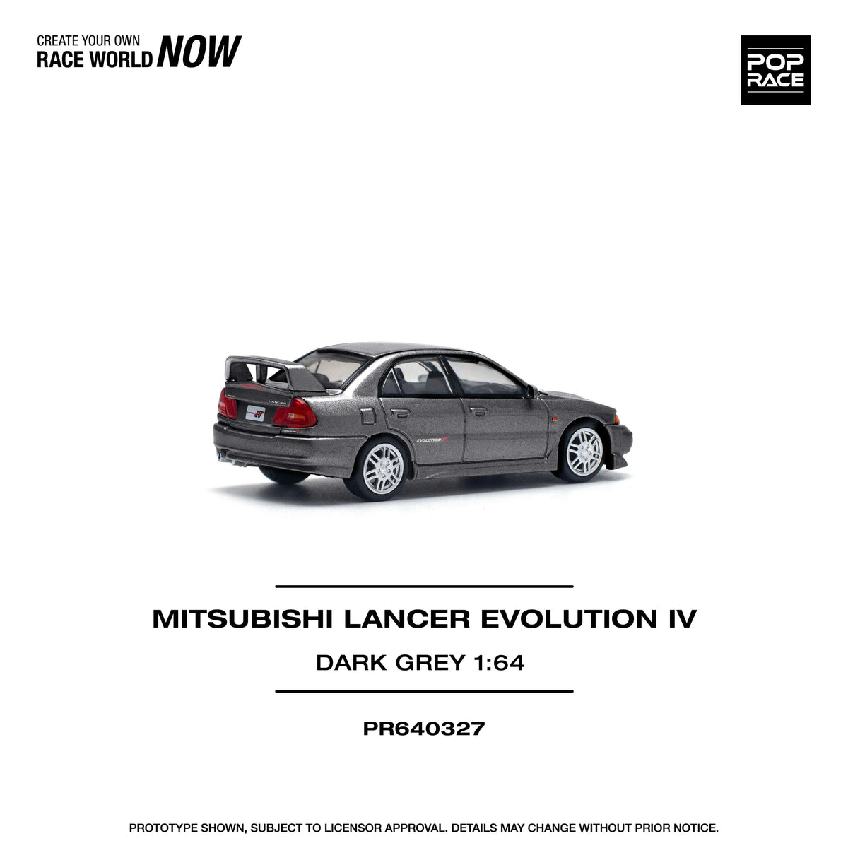 Mitsubishi Lancer Evolution IV Dark Grey, 1:64 Scale (Grey) — image 4