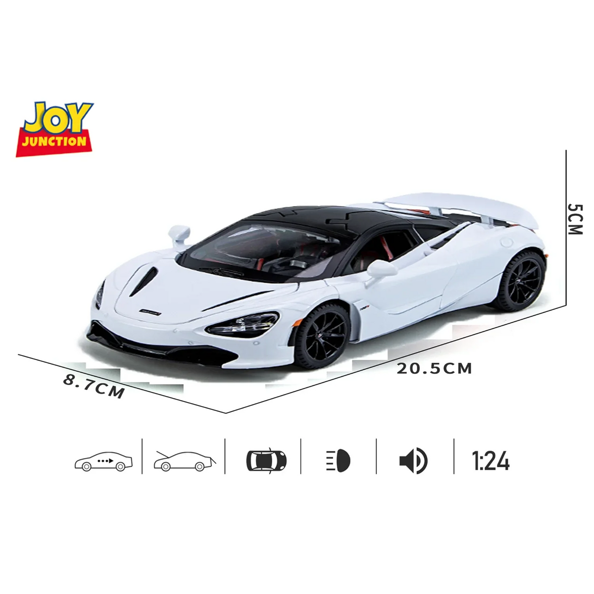 McLaren 720S - Light, Sound with Openable Doors, 1:24 Scale (White) — image 2