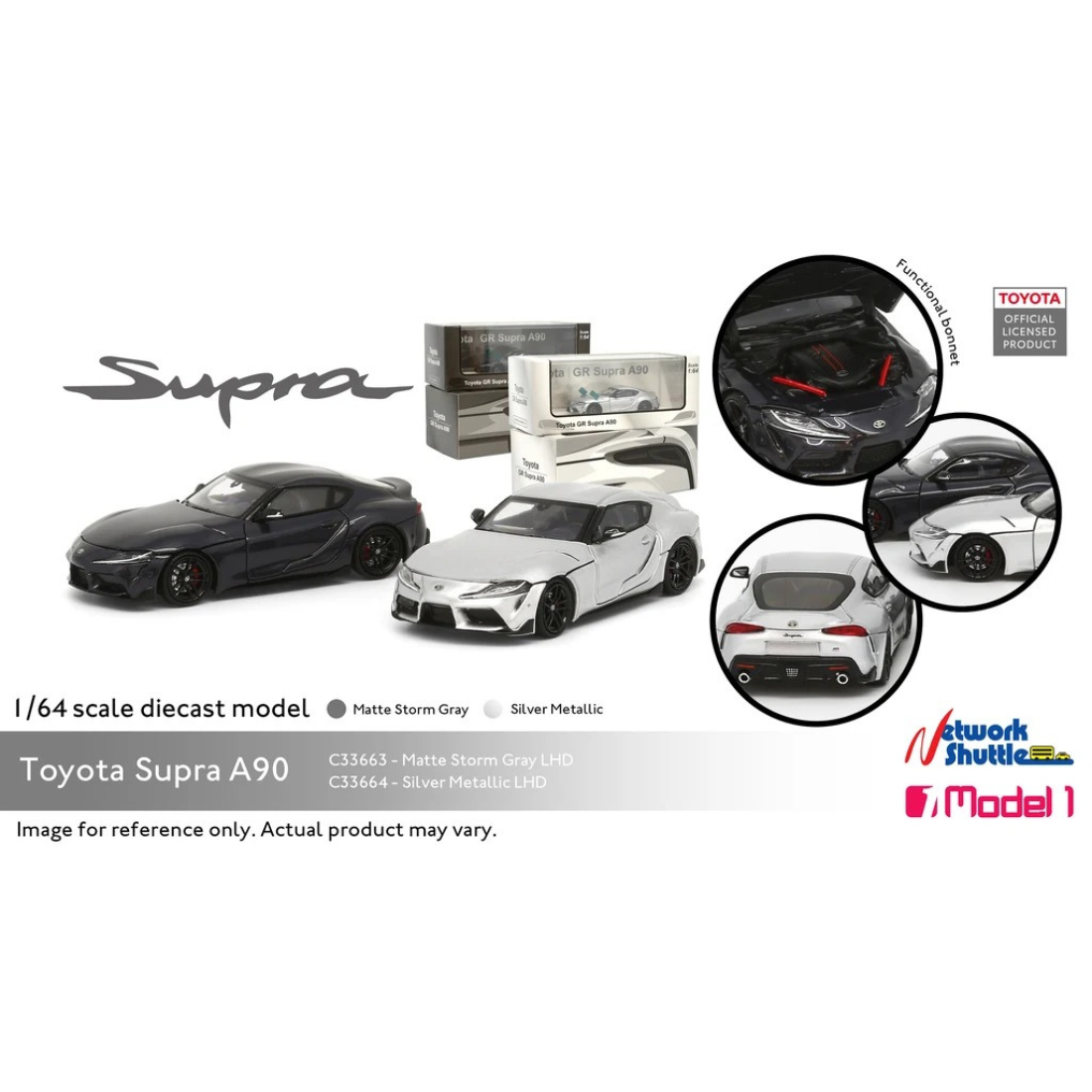 Toyota GR Supra A90 (Limited to 641 of 999), 1:64 Scale (Silver) — image 1