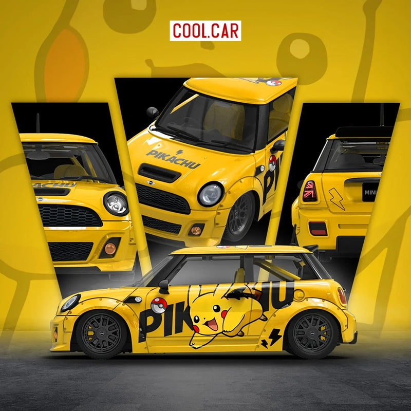 *PRE-ORDER* Mini Cooper Pikachu Painted, 1:64 Scale (Yellow) — image 1