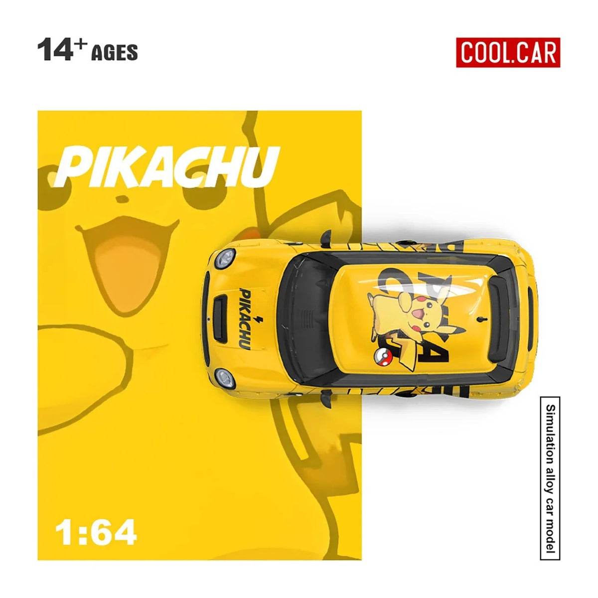 *PRE-ORDER* Mini Cooper Pikachu Painted, 1:64 Scale (Yellow) — image 4