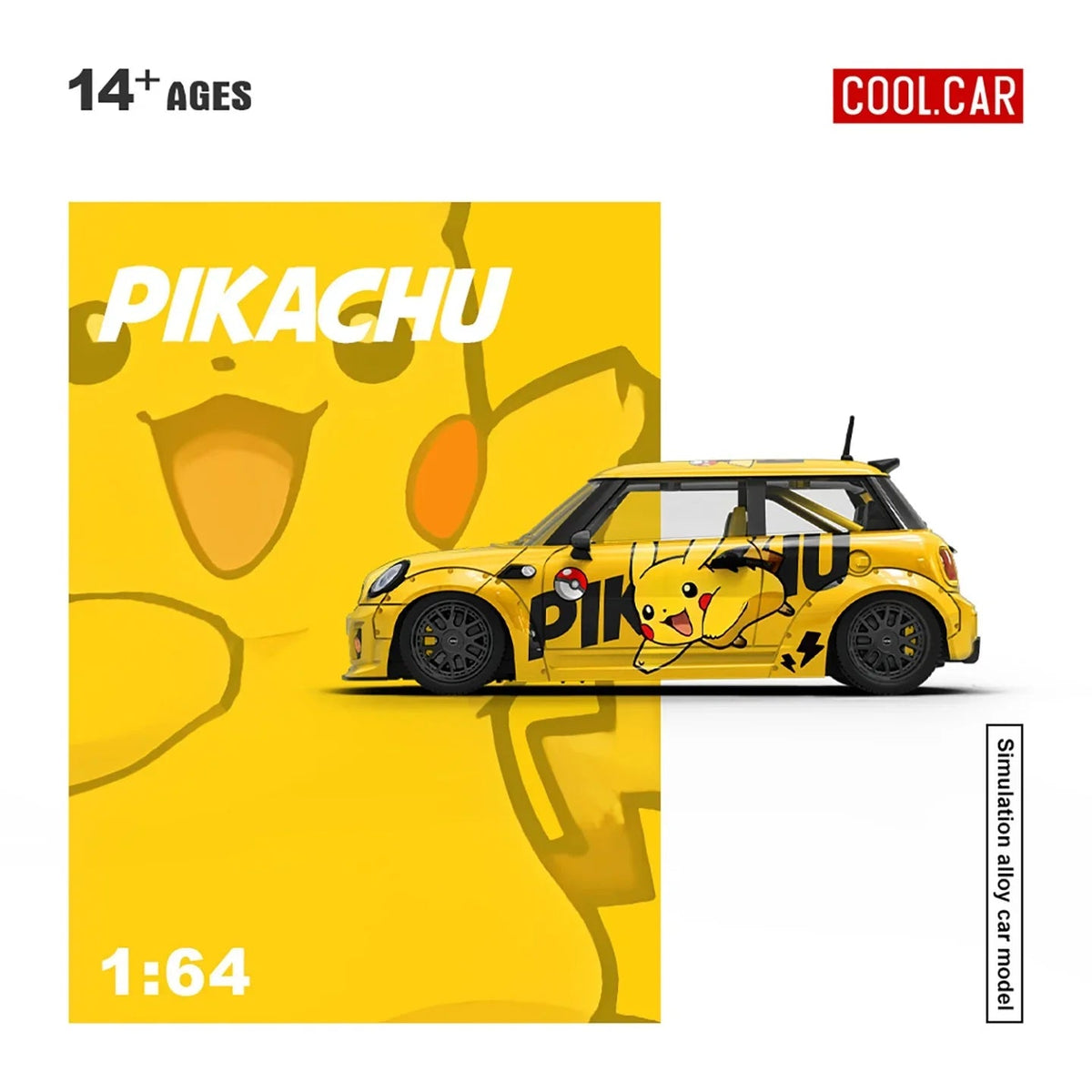 *PRE-ORDER* Mini Cooper Pikachu Painted, 1:64 Scale (Yellow) — image 3