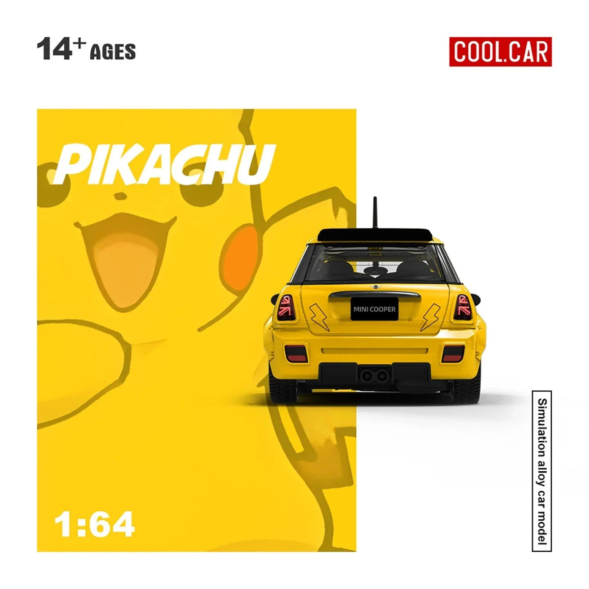 *PRE-ORDER* Mini Cooper Pikachu Painted, 1:64 Scale (Yellow) — image 6