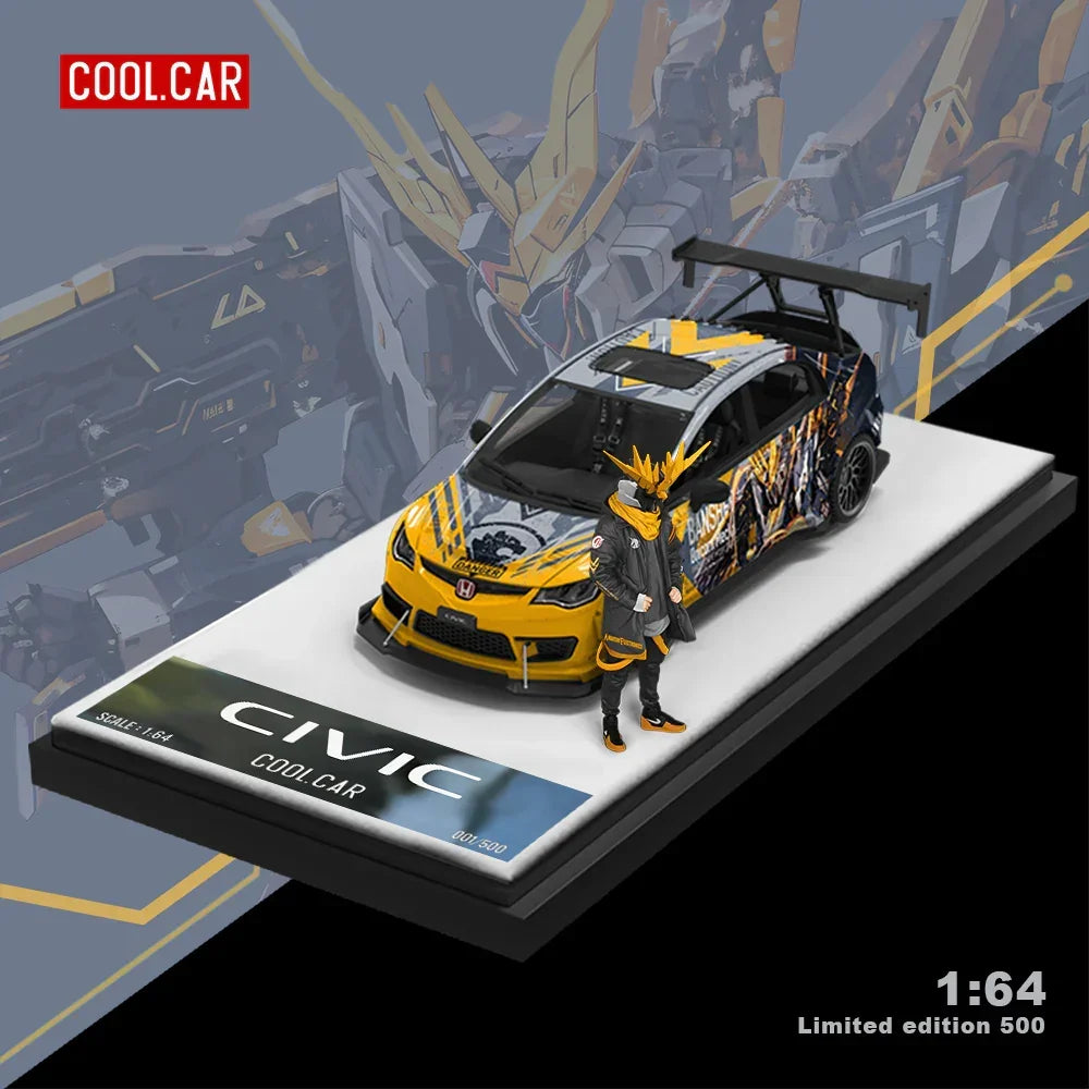 CoolCar - Honda Civic explosive modification Gray Mecha - puppet version, 1:64 Scale — image 1