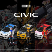 CoolCar - Honda Civic explosive modification Gray Mecha - puppet version, 1:64 Scale — image 2