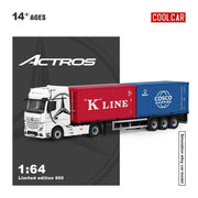 CC - Mercedes Benz Actros Cargo Container Truck,1:64 Scale (White) — image 1