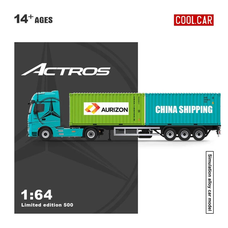 CC-Mercedes-Benz Actros Cargo Container Truck, 1:64 Scale (Blue) — image 2