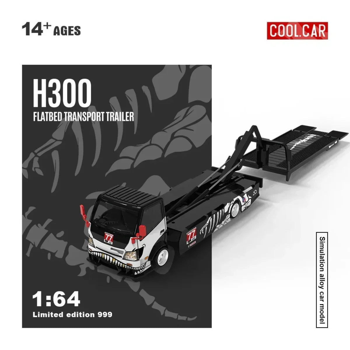 CC-H300 Flatbed Transport Trailer – Dinoco No. 77, 1:64 Scale — image 2