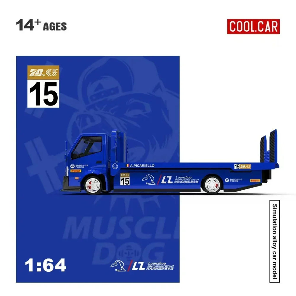 Hino H300 Transport Trailer, 1:64 Scale (Blue) — image 2