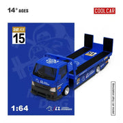 Hino H300 Transport Trailer, 1:64 Scale (Blue) — image 1