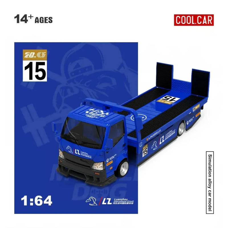 Hino H300 Transport Trailer, 1:64 Scale (Blue) — image 1
