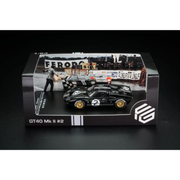 *PRE-ORDER* Ford GT40 MK2 Black #02 Livery (Open-Engin & Rear Hoods+Doors, Visible Engine), 1:64 Scale — image 1