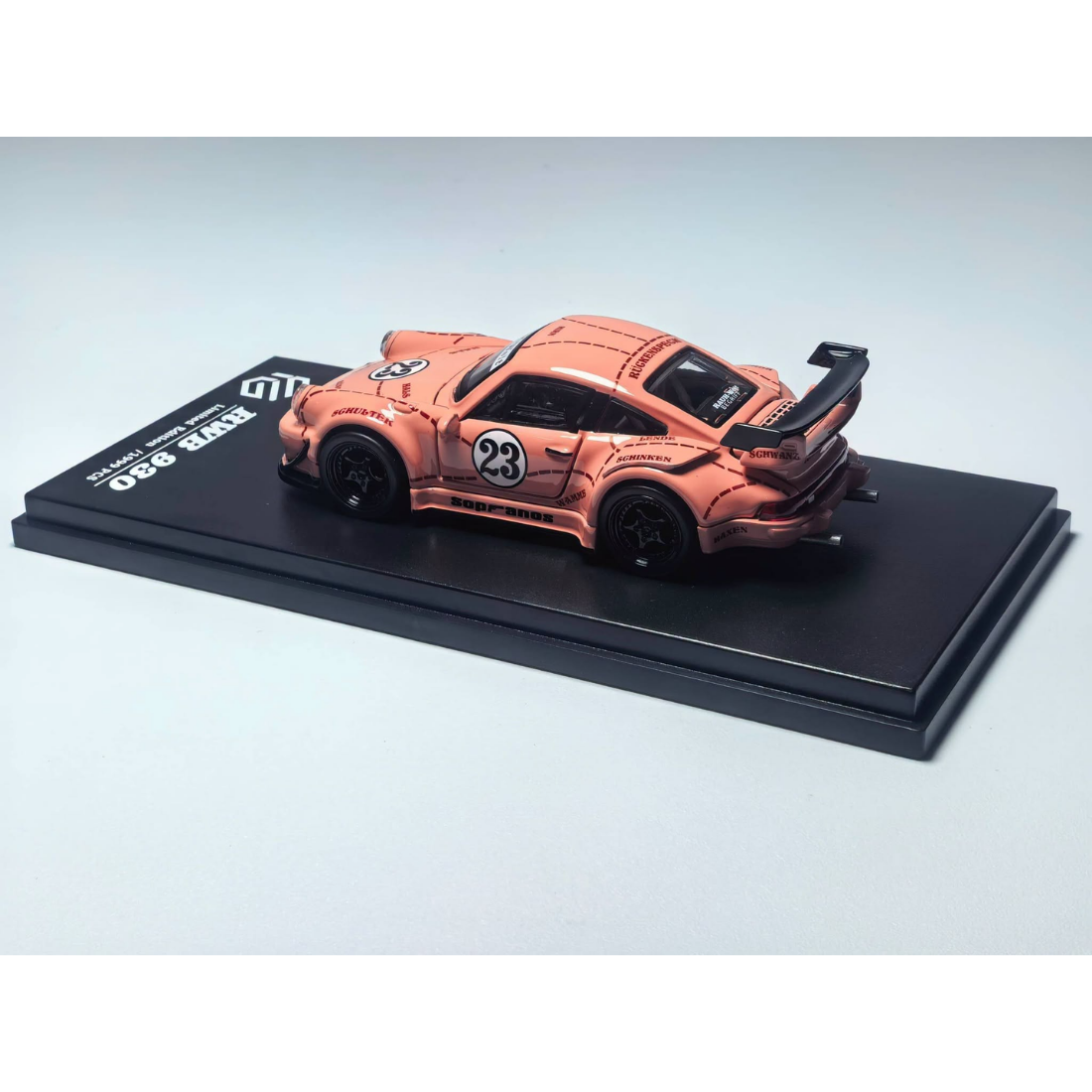 *PRE-ORDER* Porsche diecast RWB930 GT Wing Pink Pig (Open-Engin & Rear Hoods+Doors, Visible Engine), 1:64 Scale — image 3