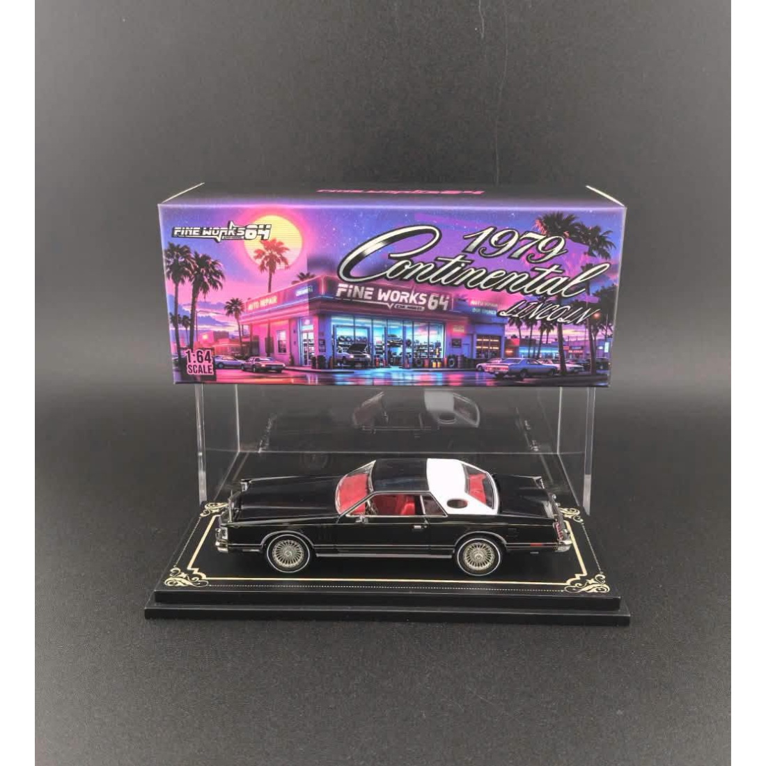 *PRE-ORDER* Lincoln Continental 1979 Open-Engin Hood, Visible Engine Black Color (Limited to 999pcs), 1:64 Scale — image 1