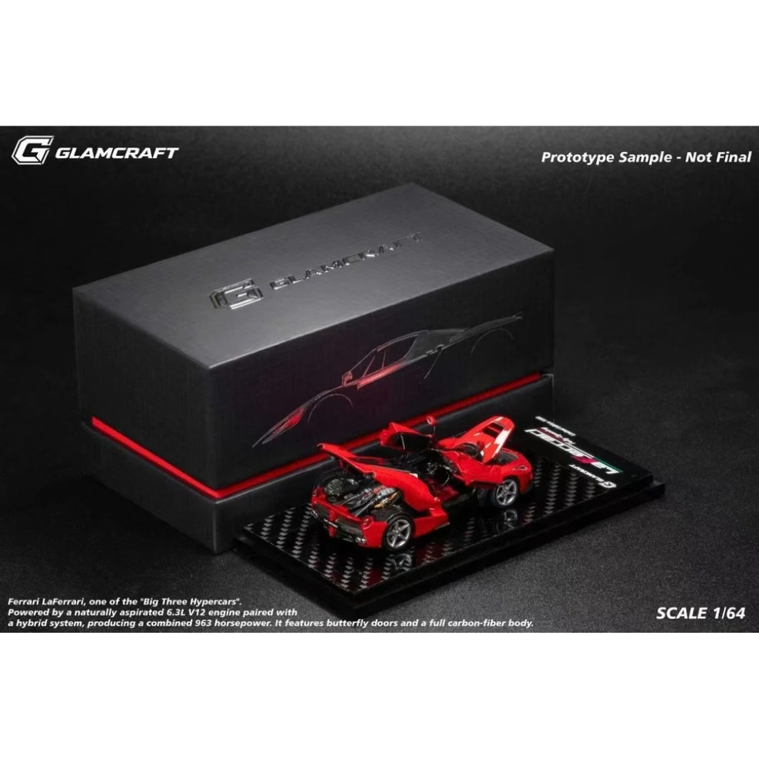 *Pre-Orders* LaFerrari (F150) Fully Open Diecast Model Rosso Corsa Coupe (Limted To 999pcs), 1:64 Scale — image 4