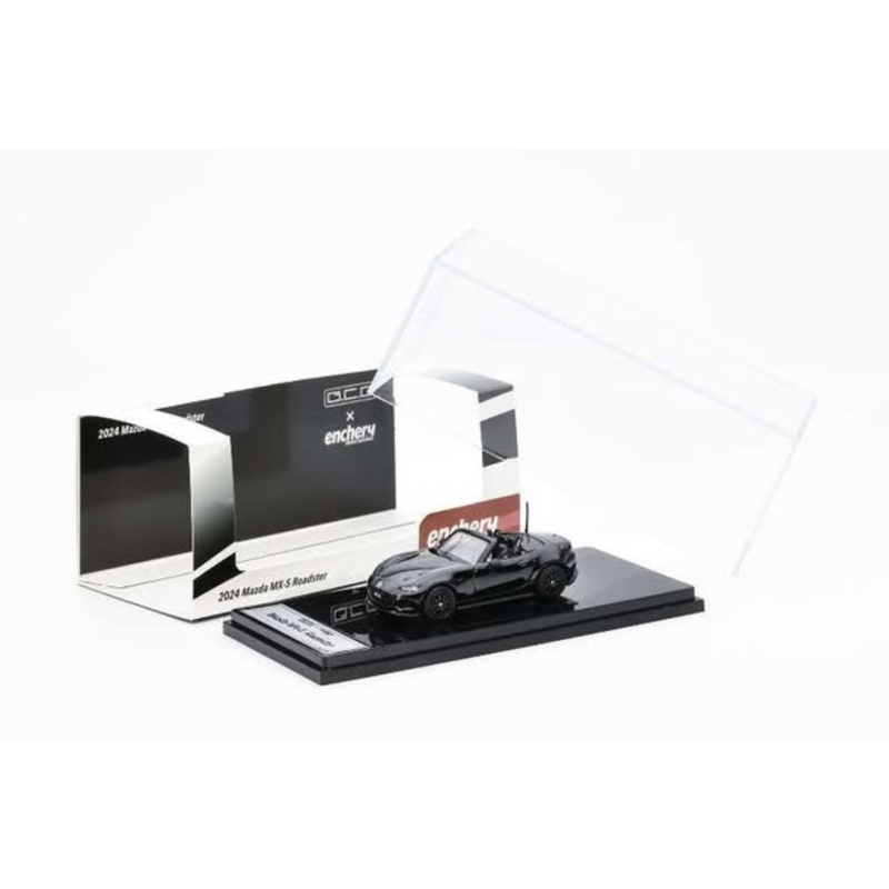 *PRE-ORDER* Mazda MX-5 Roadster RF 2024 – Black – Includes 1 Electroplated Grey Chase Car per Carton, 1:64 Scale — image 1