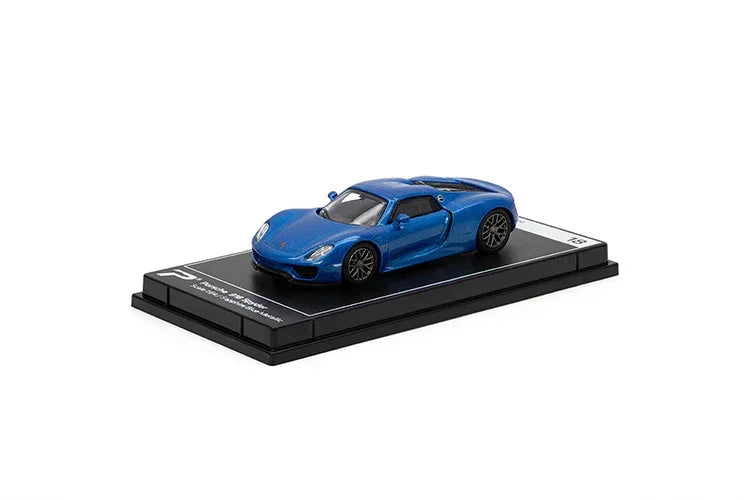 Porsche diecast 918 Spyder, 1:64 Scale (Blue) — image 1