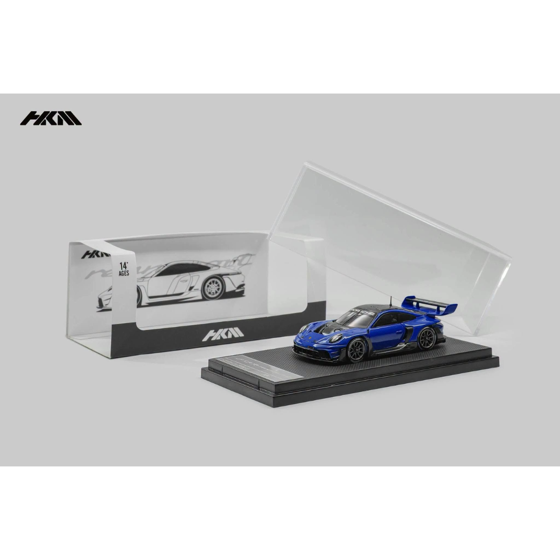 *Pre-Orders* Porsche 911 (992) GT3 R Rennsport with Brumos Wing Sanmarino Blue Metallic (Limited to 999pcs), 1:64 Scale — image 1