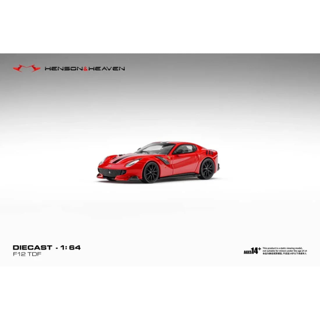*PRE-ORDER* Ferrari F12 TDF Rosso Corsa with Black Stripe, 1:64 Scale — image 5