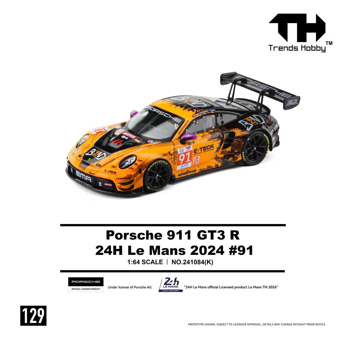 *PRE-ORDER* Porsche diecast 911 GT3 R - LeMans 24H 2024 #91, 1:64 Scale — image 1