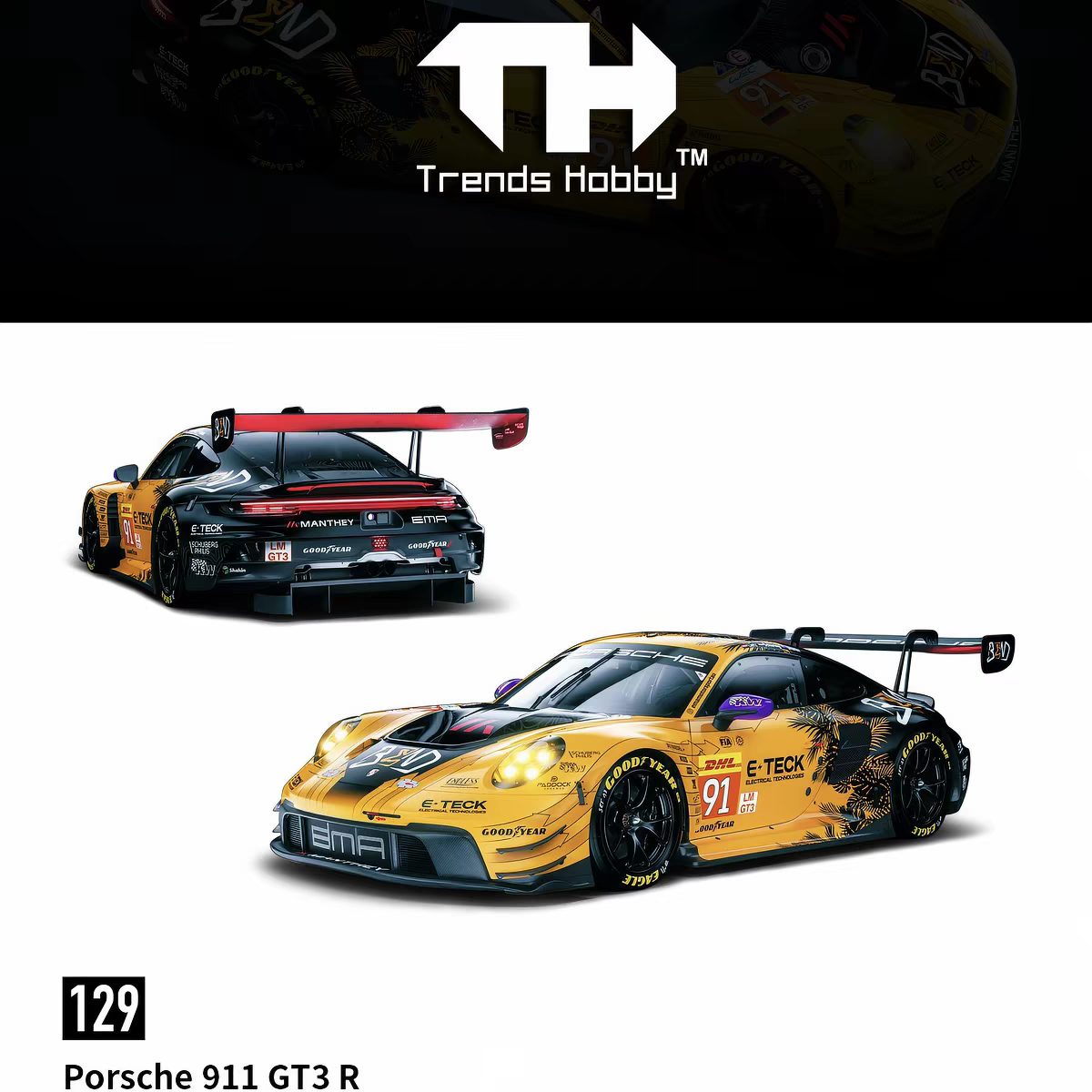 *PRE-ORDER* Porsche diecast 911 GT3 R - LeMans 24H 2024 #91, 1:64 Scale — image 4