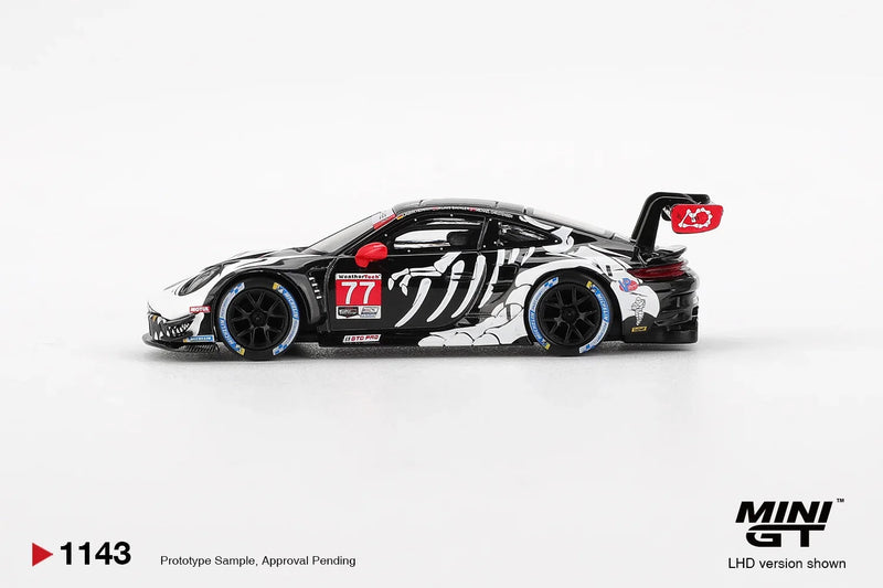 Porsche diecast 911 GT3 R #77 AO Racing 2025 IMSA Petit Le Mans, 1:64 Scale — image 2