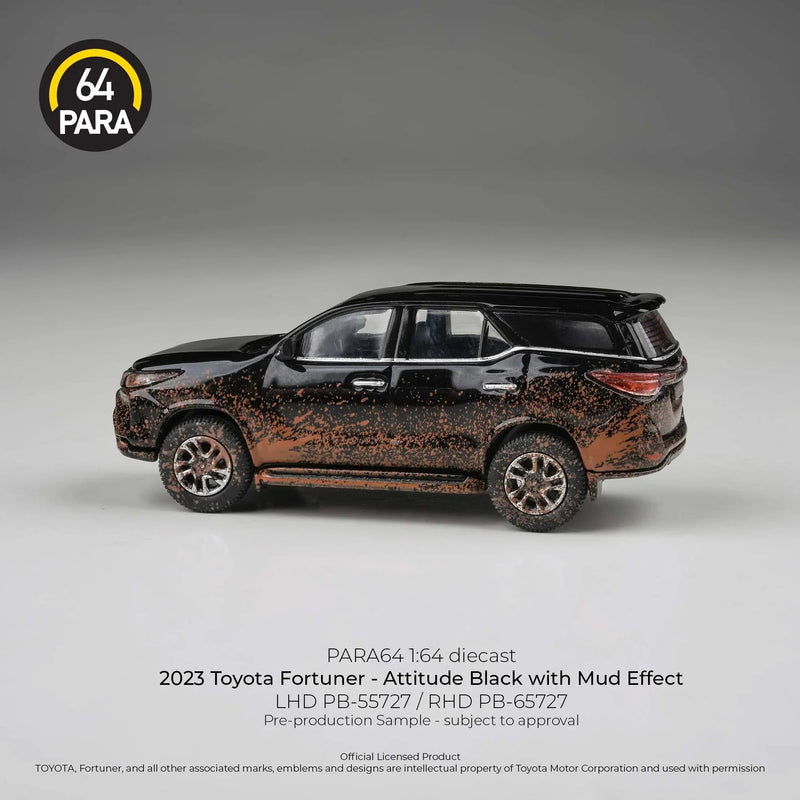 *PRE-ORDER* Diecast Toyota Fortuner (Attitude Black with Mud Effect) 2023, 1:64 Scale — image 2